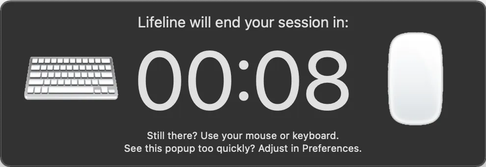 Visual of Lifeline's current idle timer countdown.